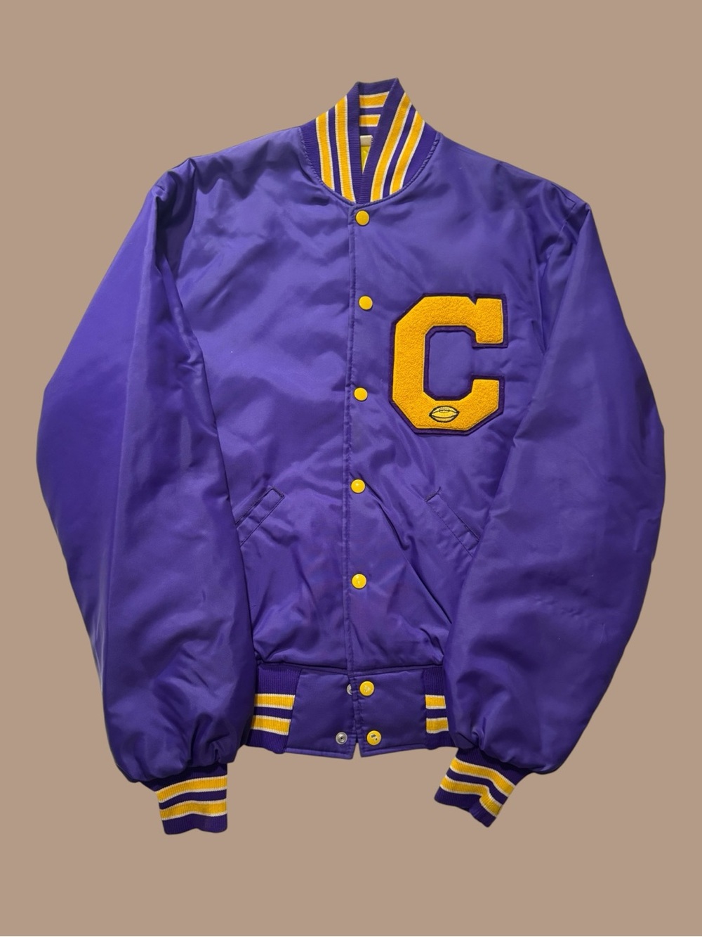 Vintage 80’s Catholic Purple Windbreaker Bomber Jacket